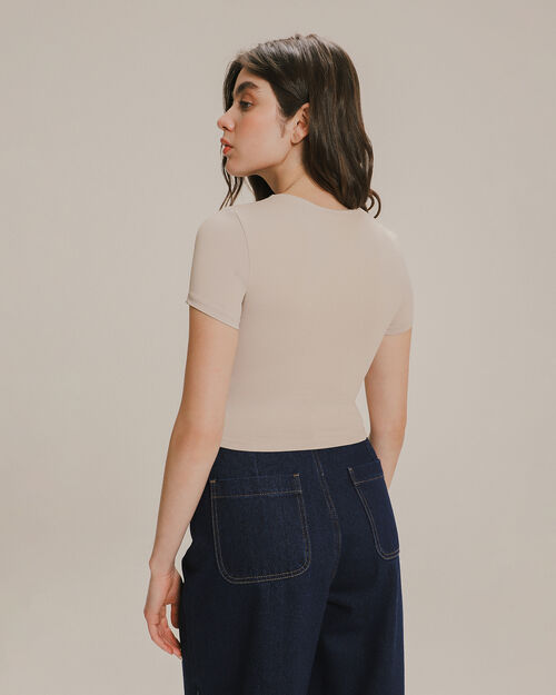 Playera Cropped Manga Corta